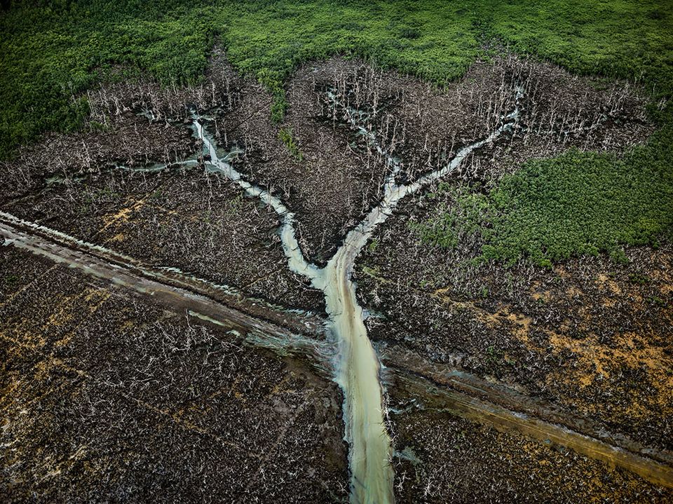 Oil Bunkering #2, Niger Delta, Nigeria 2016. A photograph by Edward Burtynsky from The Anthropocene Project.