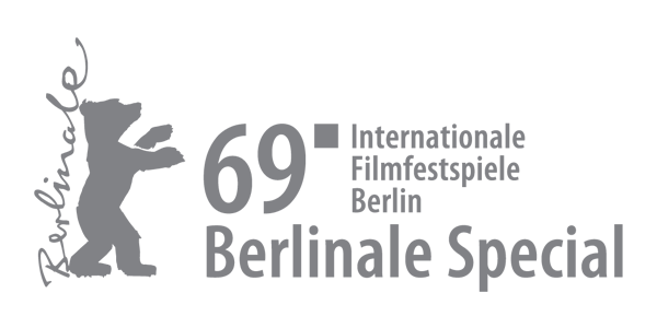Berlin International Film Festival grey logo on black background